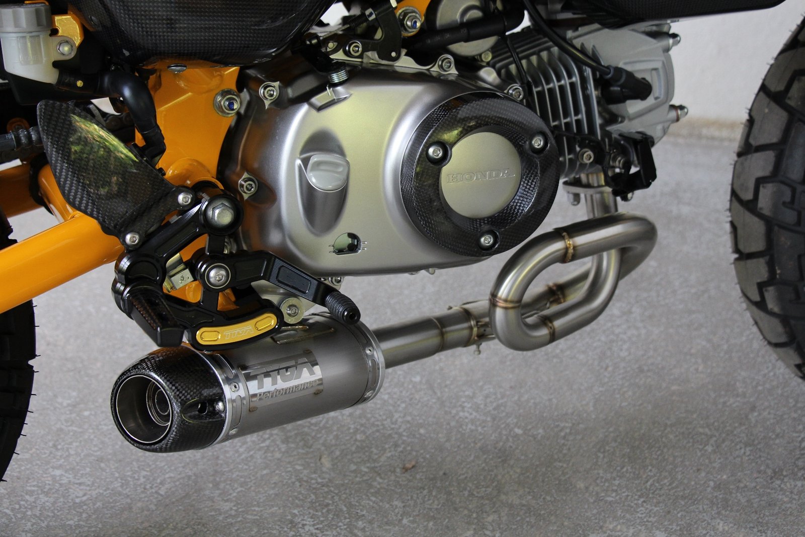 Set, Pipe, Full System, Underbelly, Monkey 125, Stainless Oval/Carbon End Cap, Short - Image 4
