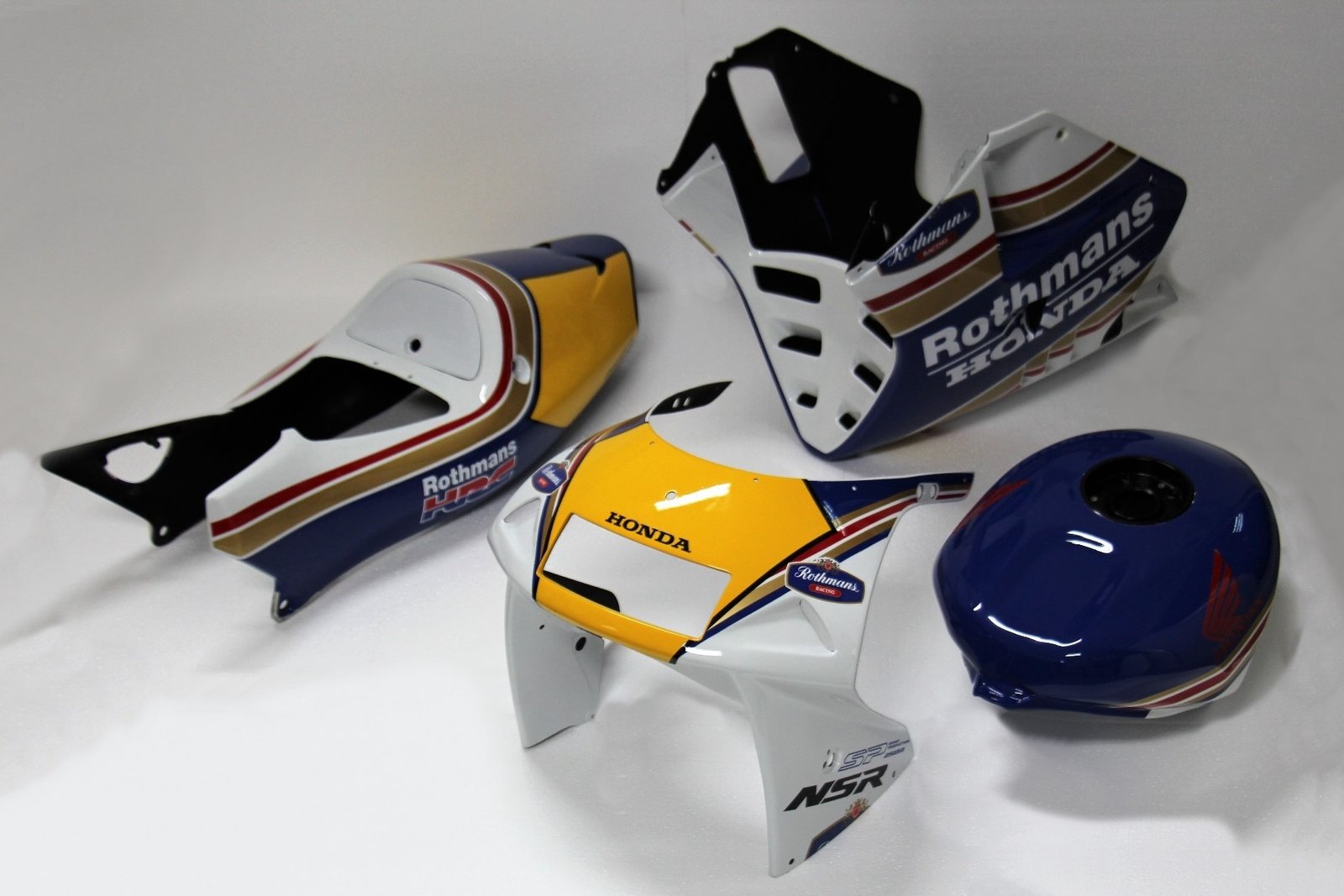 Kit, Bodywork, GRP, stock shape, with GRP tank, NSR250 MC28, Painted Rothmans