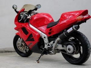 Set, Pipe, L.H Exit, Full Race System, VFR750F, Gen 4, '94-'97 Round Carbon/Carbon End Cap Silencer