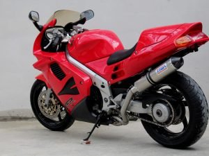 Set, Pipe, L.H Exit, Full Race System, VFR750F, Gen 4, '94-'97 Round Stainless/Carbon End Cap Silencer