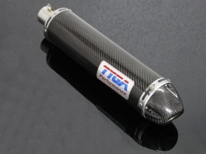 Silencer, Round, Carbon/Carbon End Cap, Round, 2"x 380mm, No Fittings