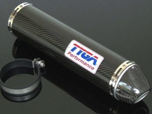 Silencer, Carbon/Carbon End Cap, Round, Slip-On, RVF400, Assy.