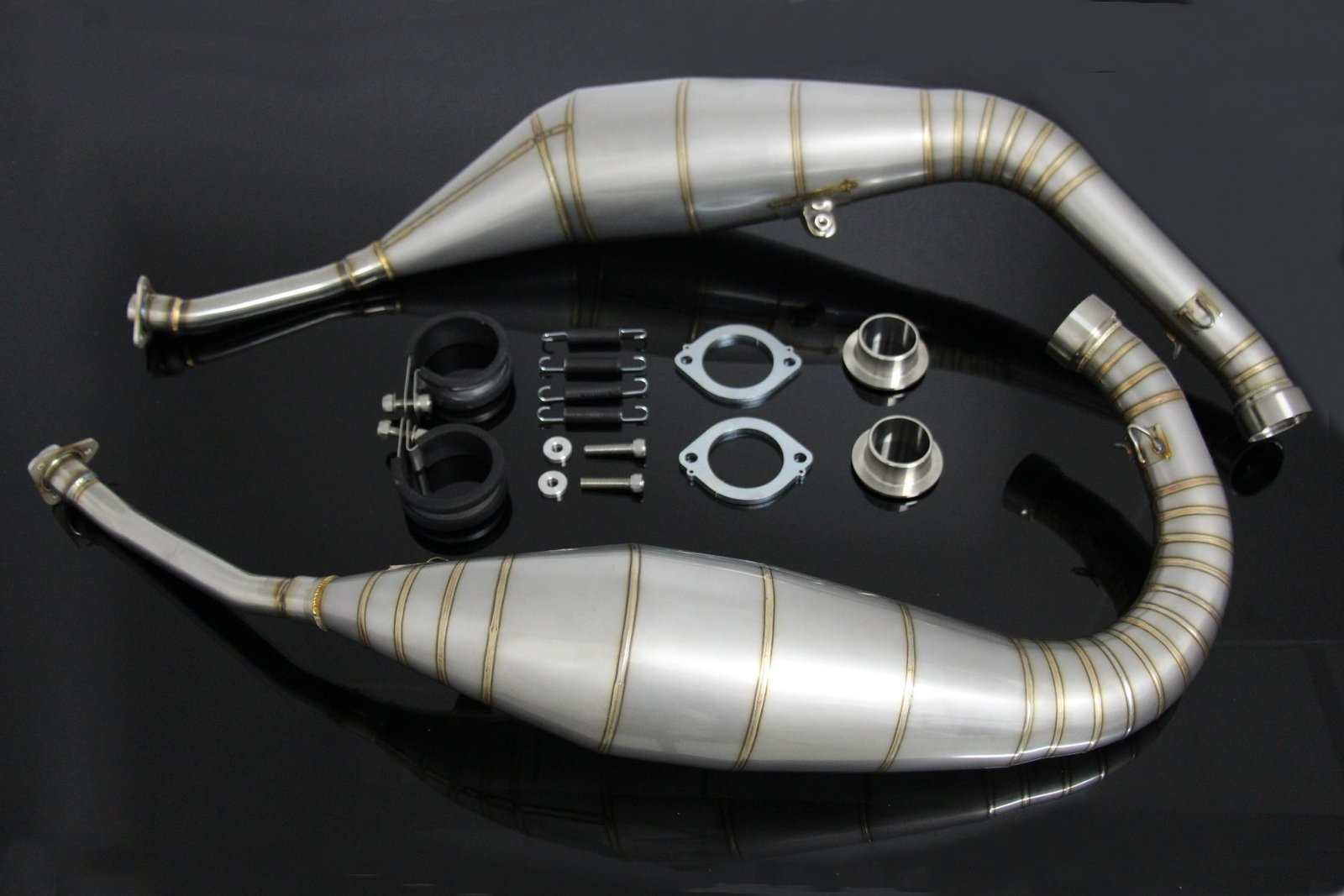 Set, Exhaust Chamber, NSR500V Style, Stainless Steel, NSR250 MC28