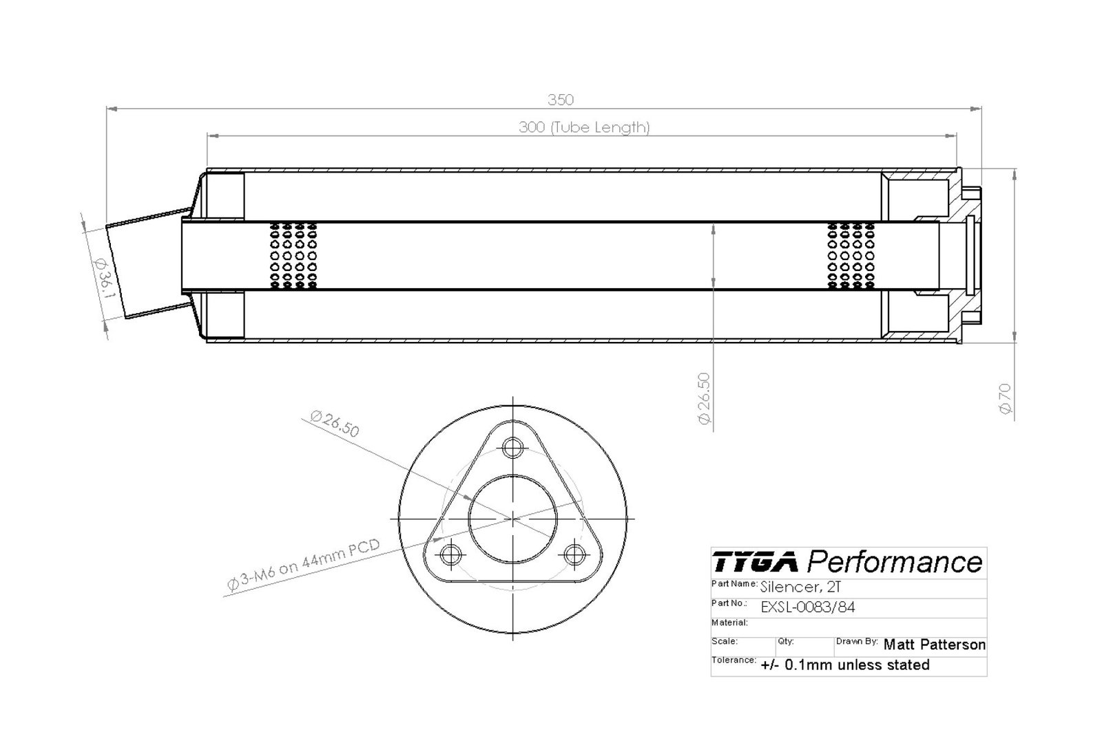 Silencer, Carbon, Two Stroke, 70mm, Assy - Image 8