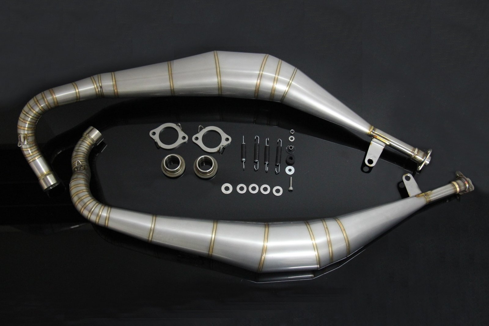 Set, Exhaust Chamber, Crossover Type, Stainless Steel, Yamaha RD350LC (4L0)