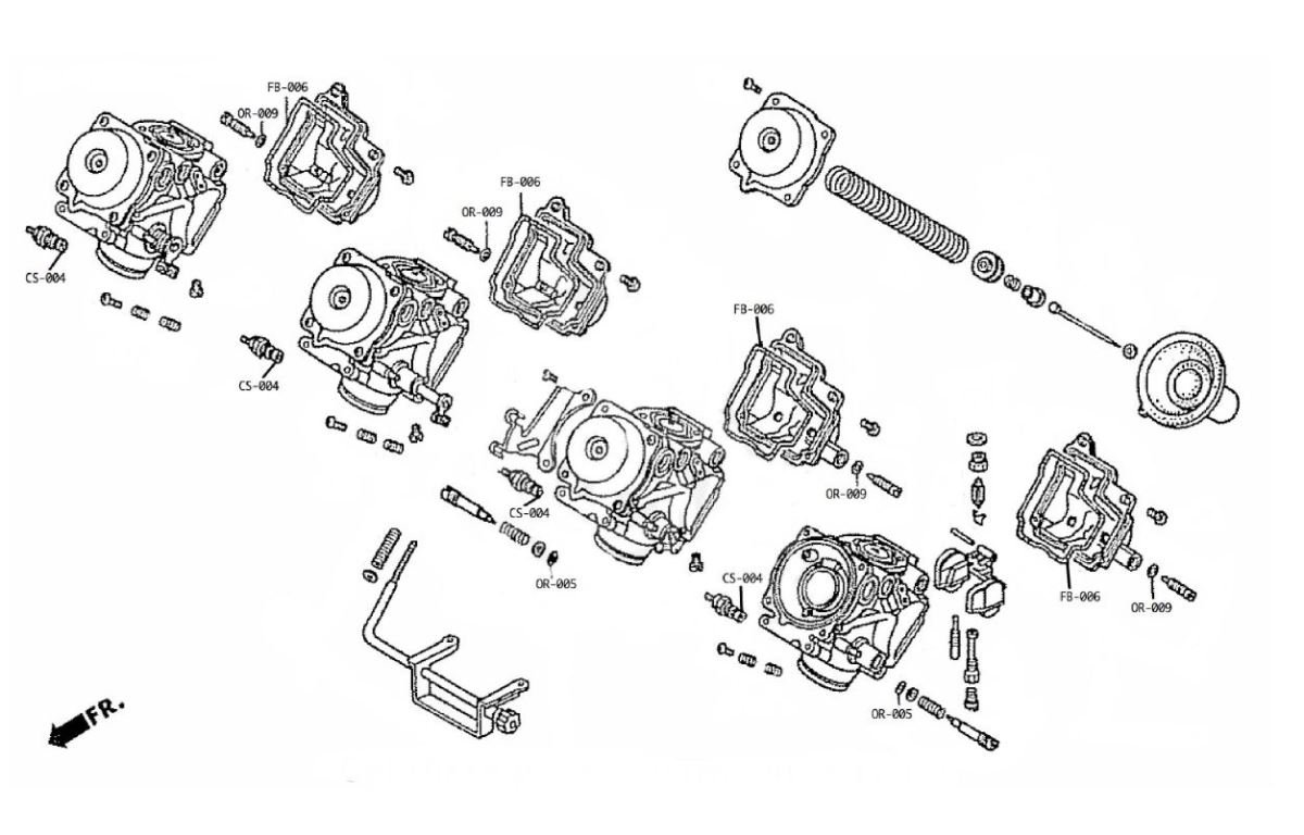 Carb Service Kit A, 39 pieces, Honda CBR400RR NC23 - Image 3