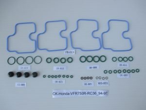 Carb Service Kit A, 48 pieces, Honda VFR750R RC36 (94-97)