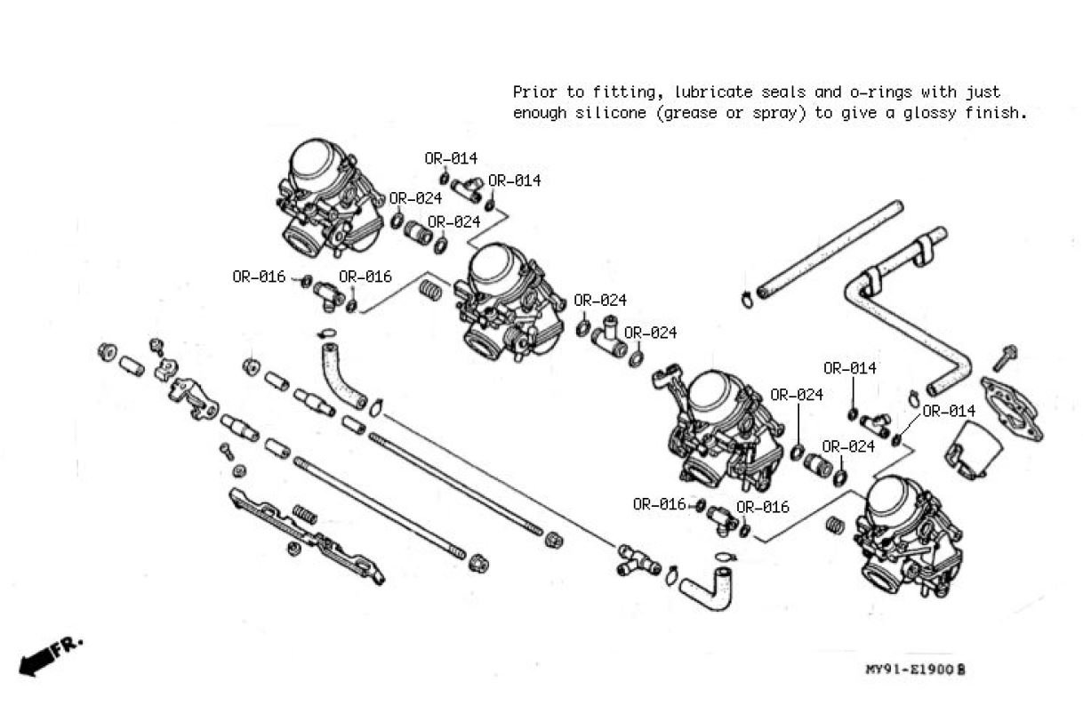 Carb Service Kit A, 20 pieces, Honda CB400 Super Four NC31 - Image 3