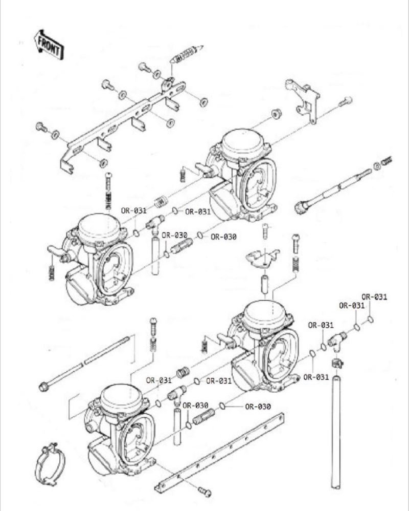Carb Service Kit, 47 pieces, Kawasaki ZXR400 - Image 2