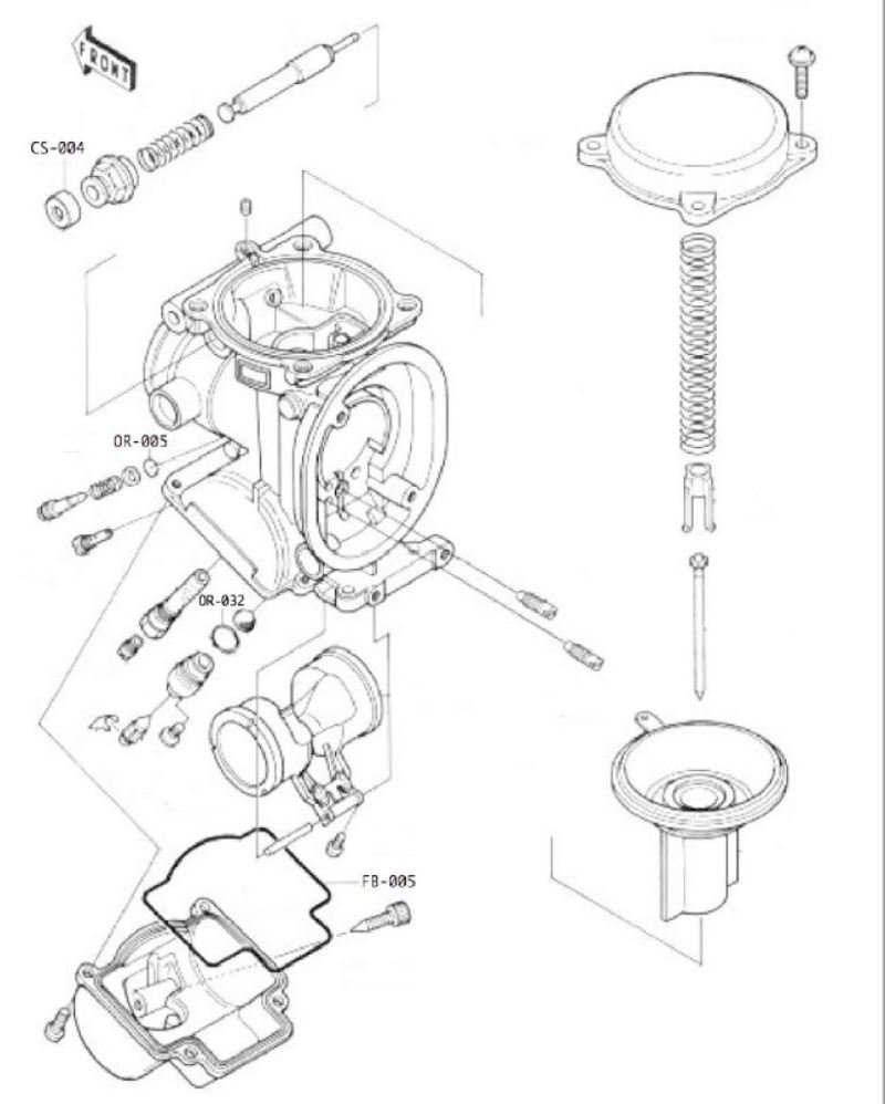 Carb Service Kit, 47 pieces, Kawasaki ZXR400 - Image 3