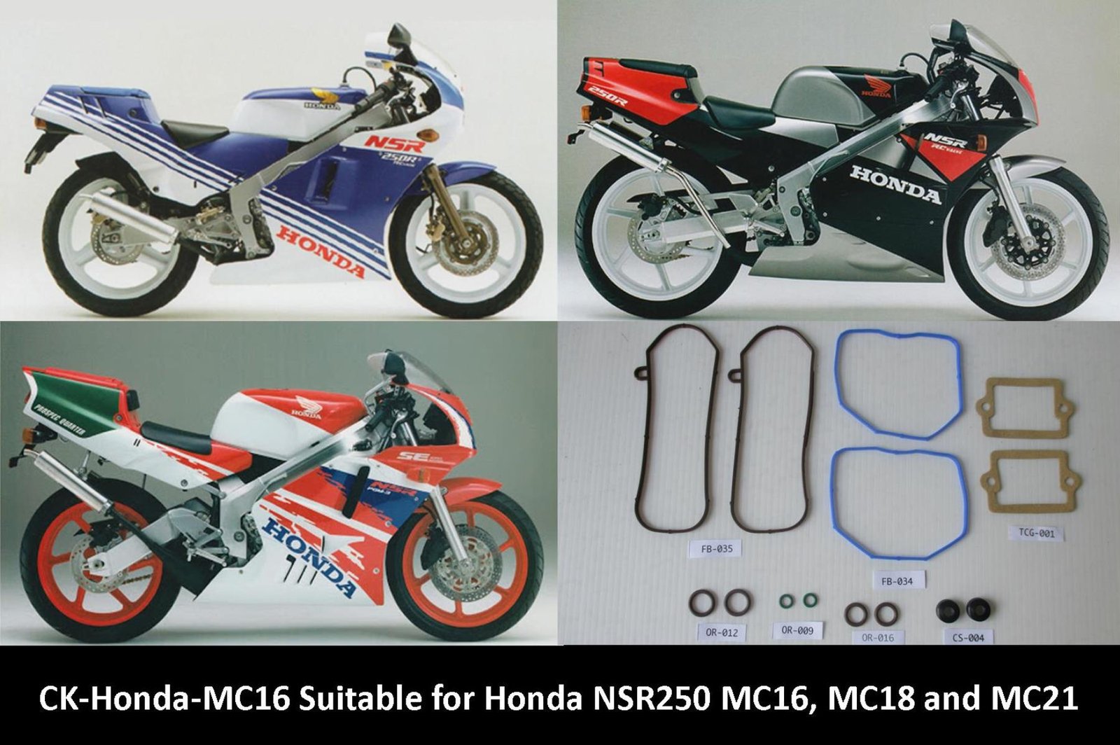 Carb Service Kit, 14 pieces, Honda NSR250 MC16, MC18, MC21 - Image 2