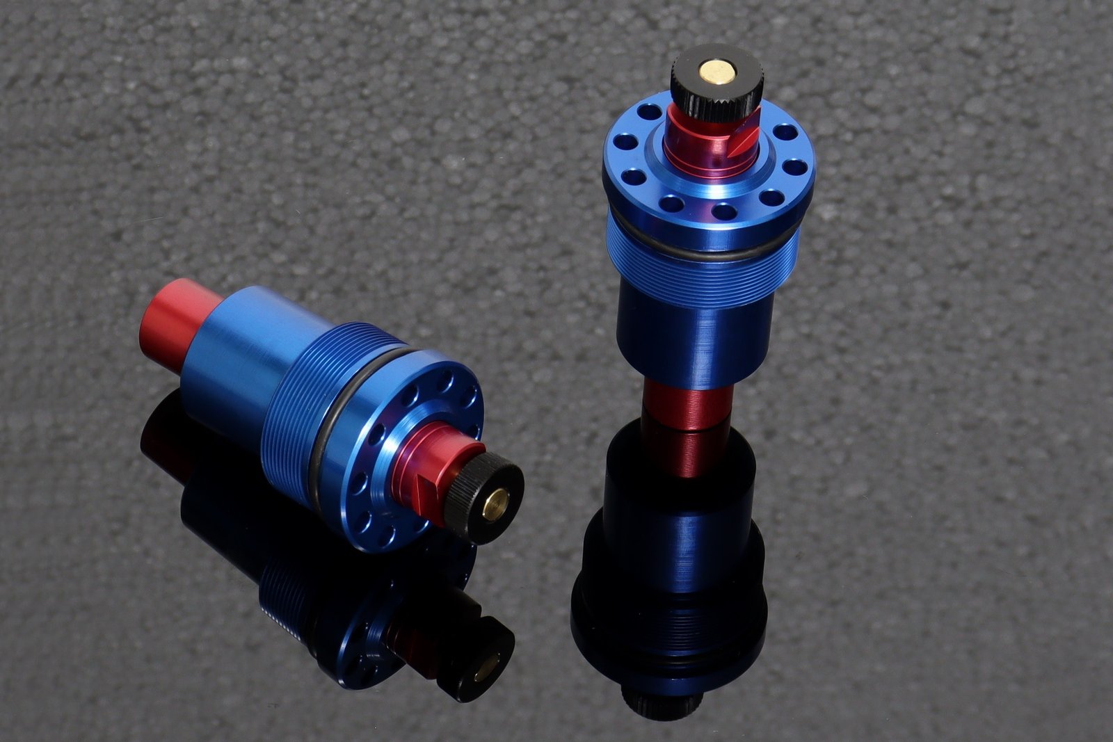 Fork Caps, Blue/Red, Full adjustment