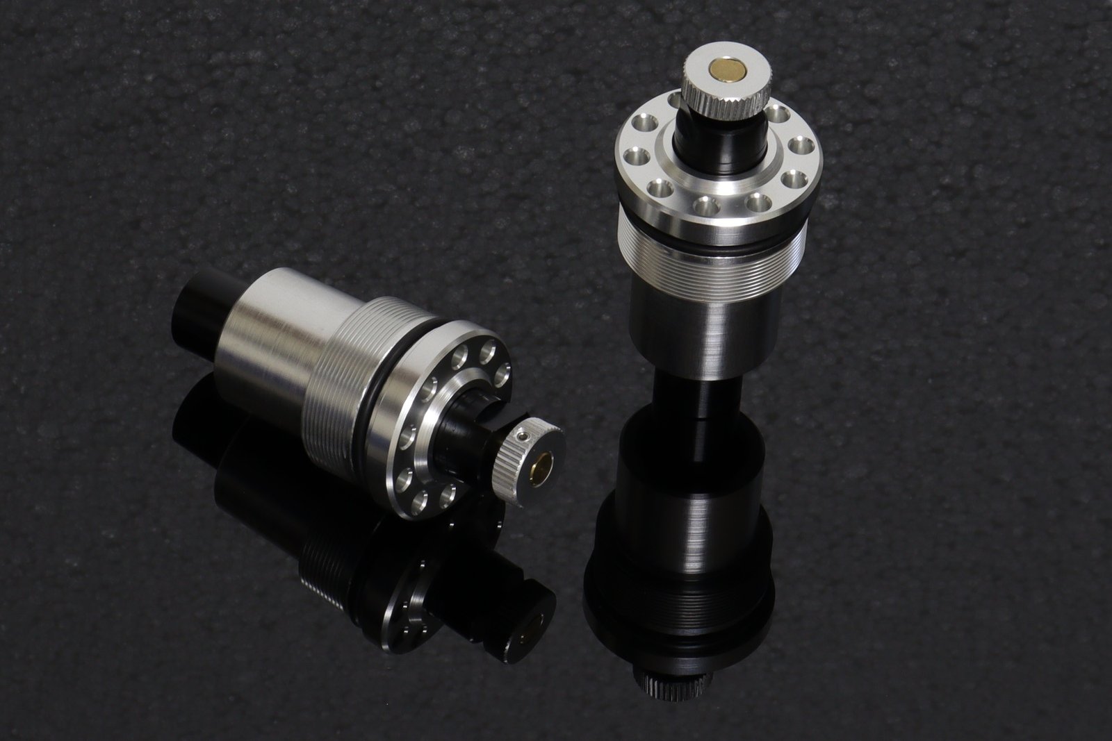 Fork Caps, Silver/Black, Full adjustment