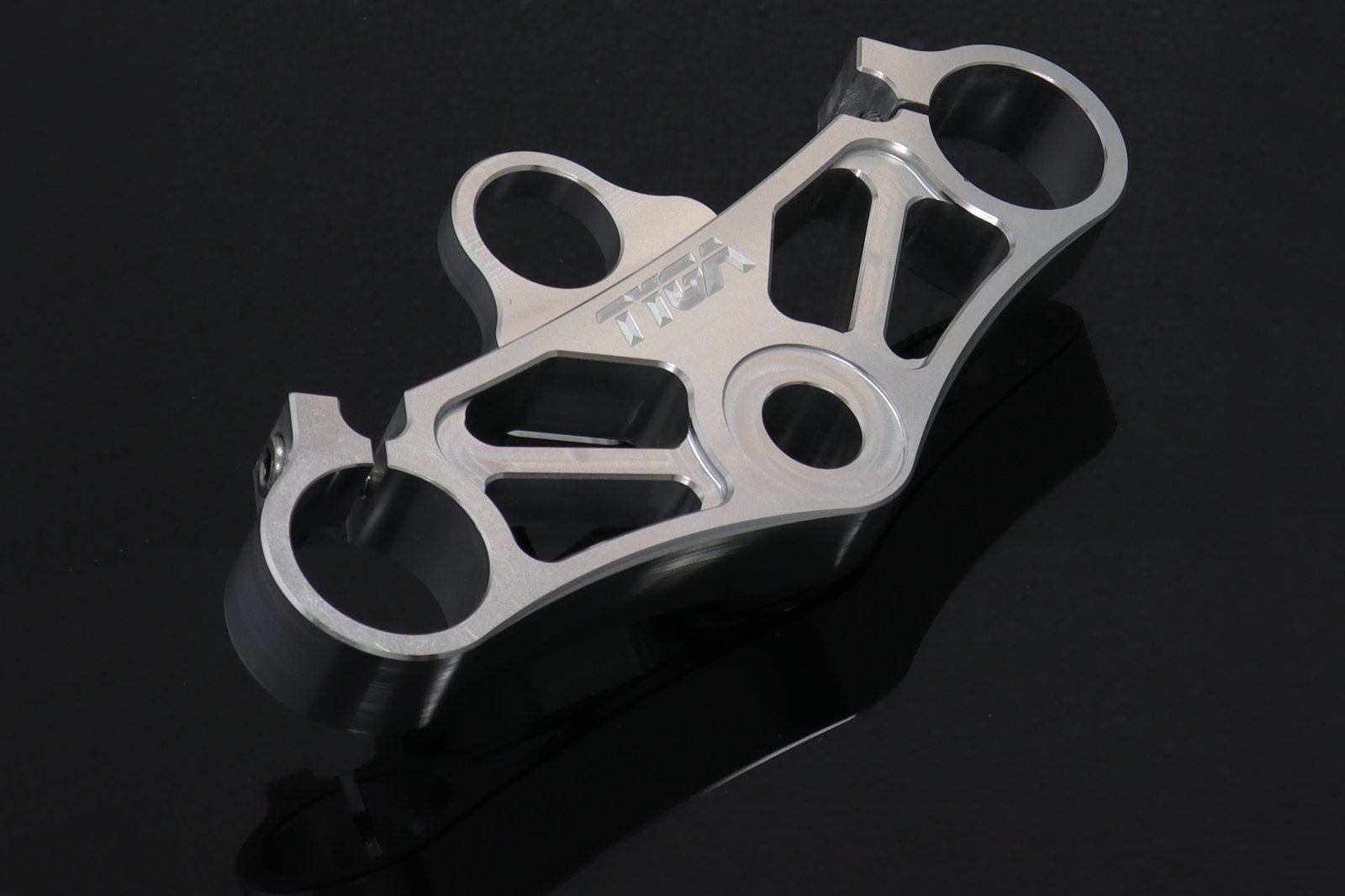 Top Triple Clamp Set, CNC Silver, Suzuki SV650