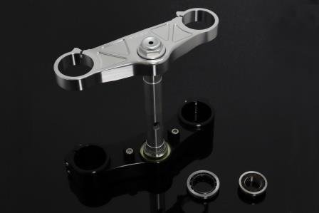Triple Clamp Set, CNC, Silver 3D Top Triple Clamp, Black Lower Clamp, NC35 Forks to fit NSR250 MC18 - Image 3
