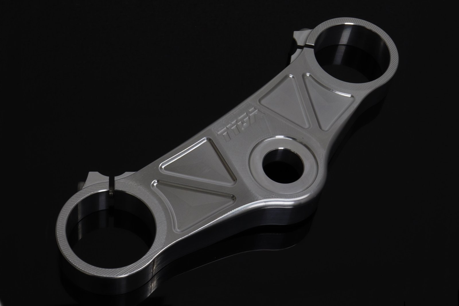 Triple Clamp Set, CNC, Silver 3D Top Triple Clamp, Black Lower Clamp, CBR600RR forks to fit NC35 - Image 3