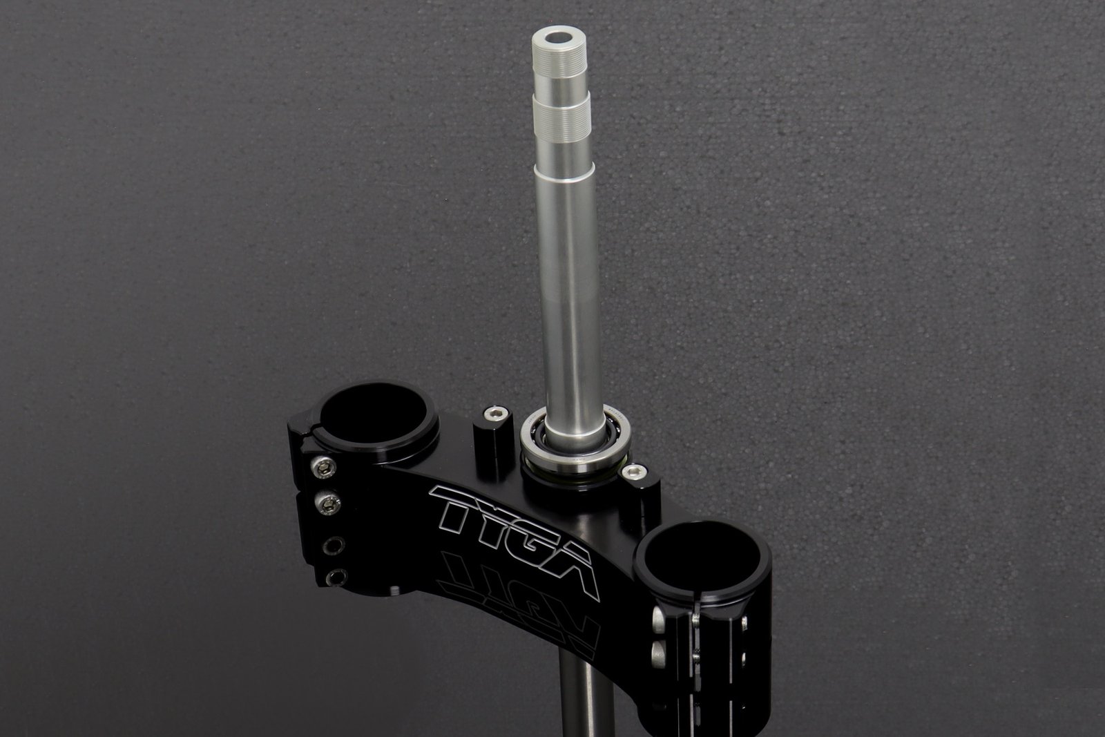 Triple Clamp Set, CNC, Silver 3D Top Triple Clamp, Black Lower Clamp, CBR600RR forks to fit NC35 - Image 4