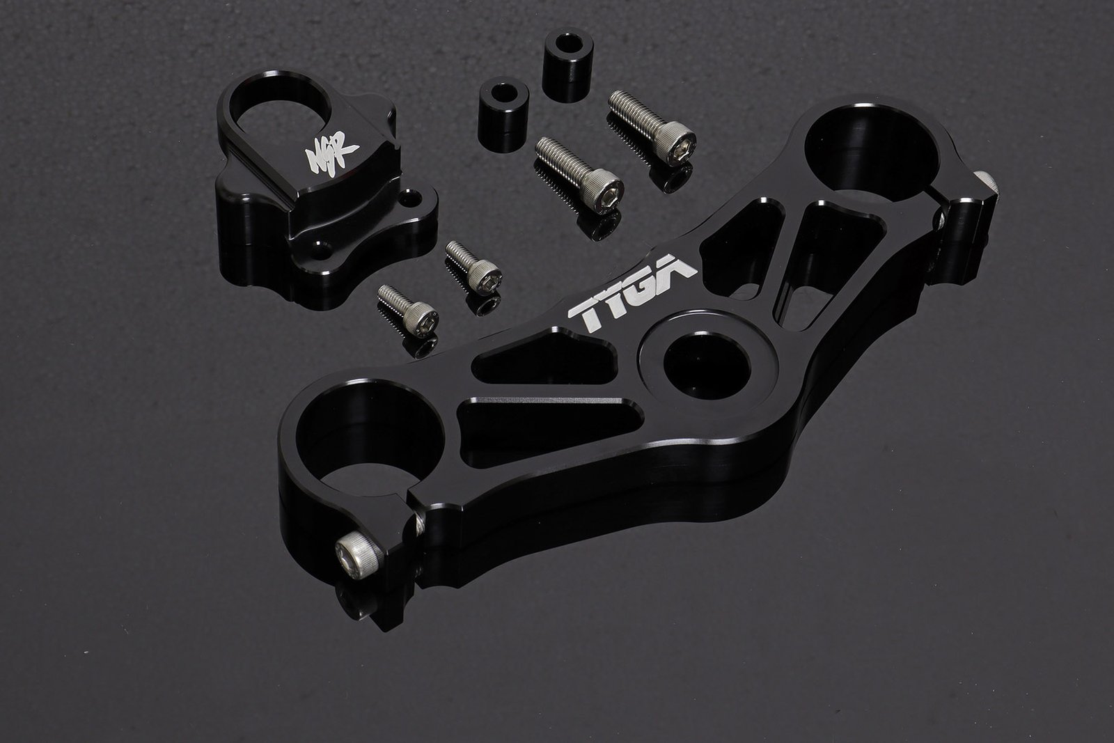 Top Triple Clamp Set, CNC Black, NSR250 MC18, (1988) - Image 2