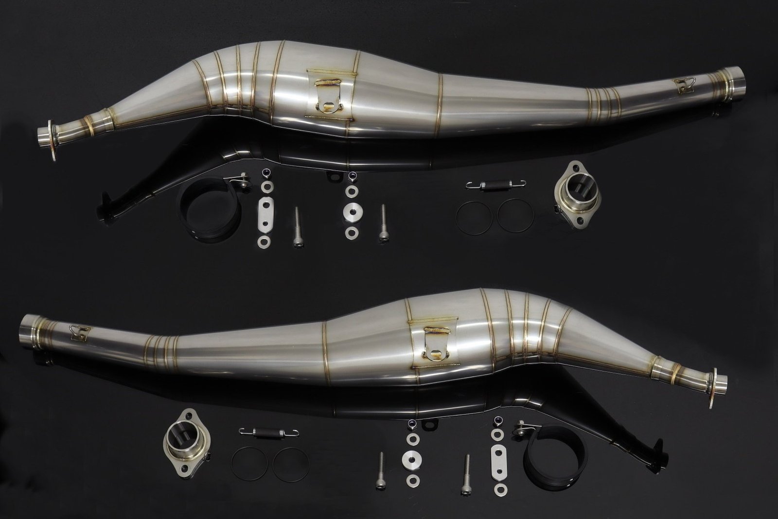 Set, Exhaust Chamber, Stainless, Yamaha TZR250 (3MA)