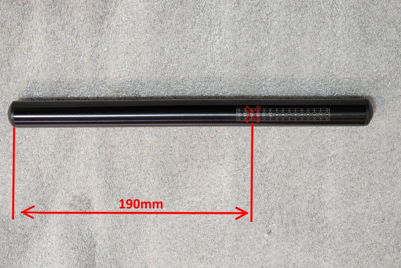 Handlebar Tube, Index Mark, Assy, Black - Image 2