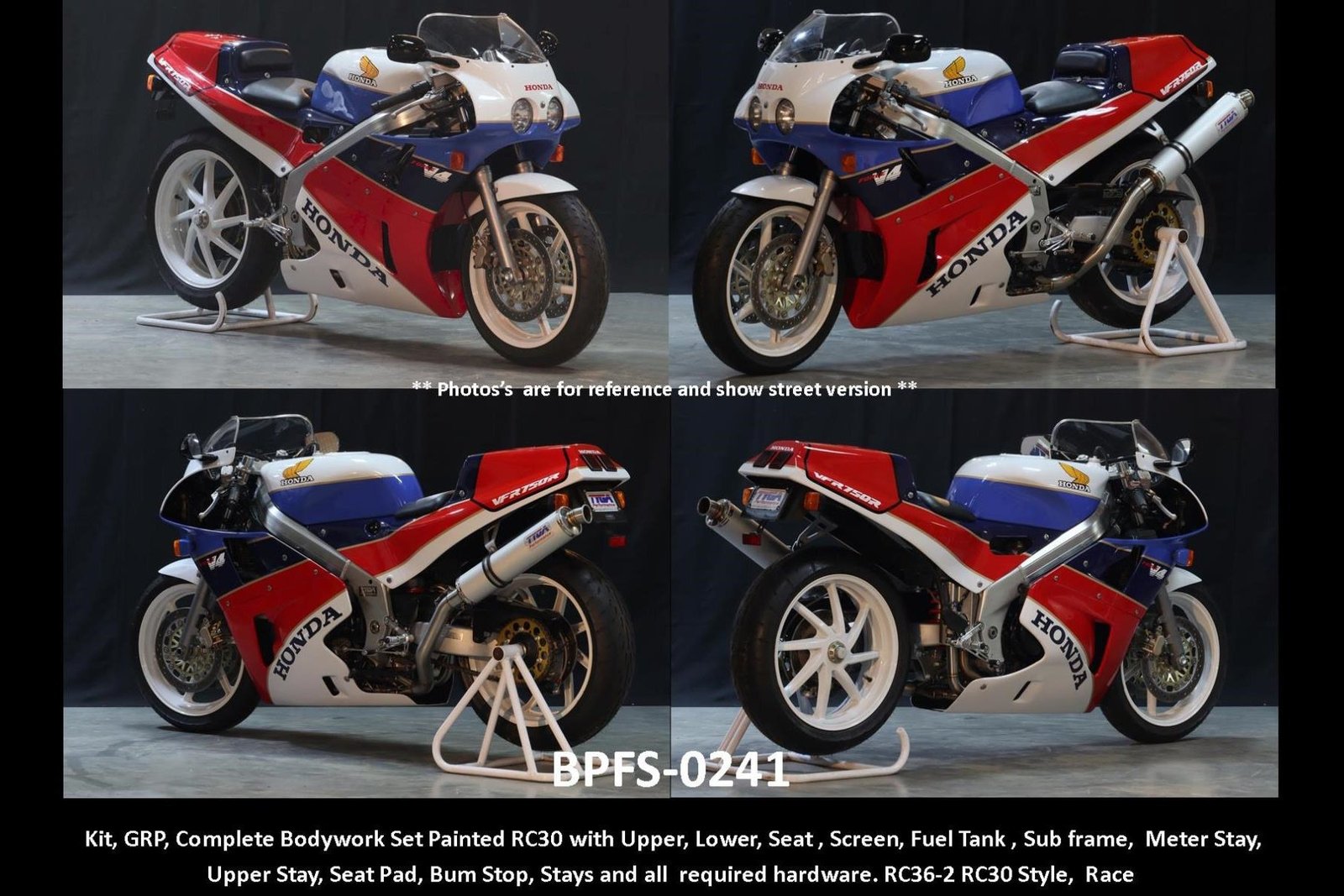 Bodywork Set 2, GRP, Painted RC30, RC36-2 RC30 Style, Race