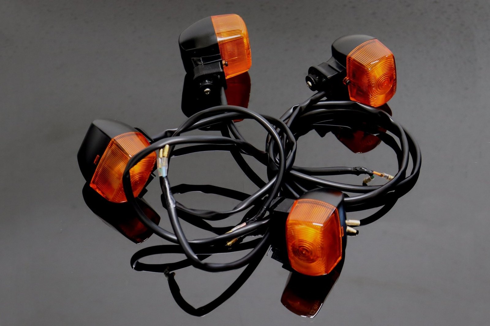 Turn Signal Set, Black, RC30 Style - Image 3