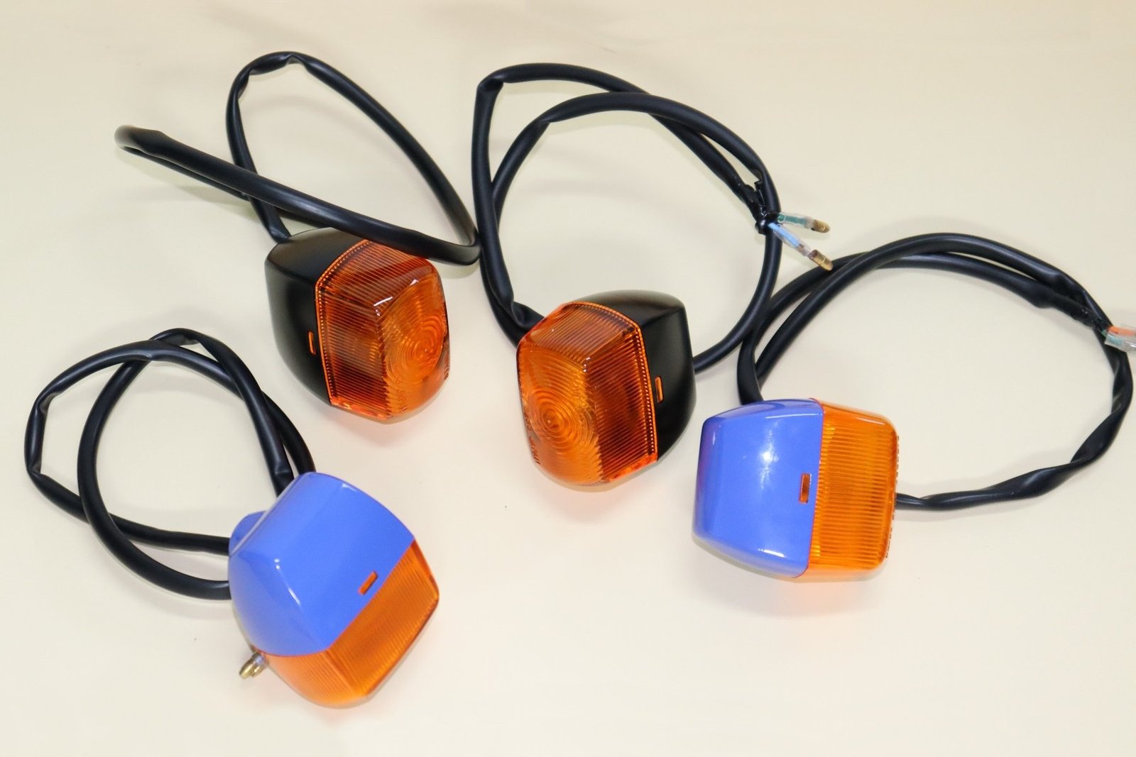 Turn Signal Set, Black/Blue, RC30 Style - Image 11