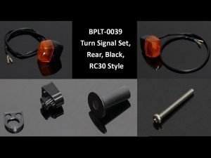 Turn Signal Set, Rear, Black, RC30 Style  