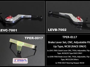 Lever Set, CNC, Adjustable Flip Up Type, NC30 (RACE ONLY)