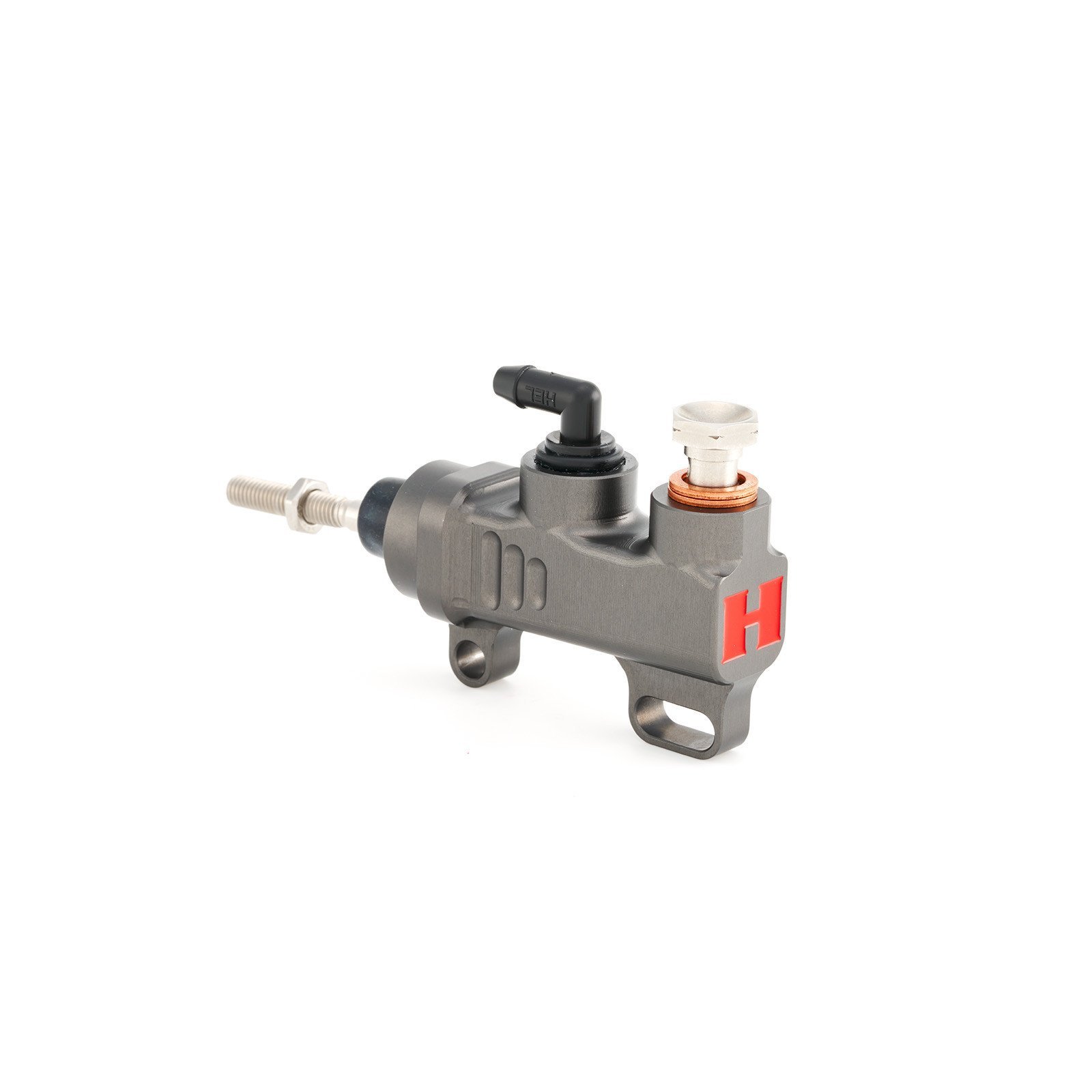 HEL Solid Billet Single Port Rear Master Cylinder Hard Anodised Grey
