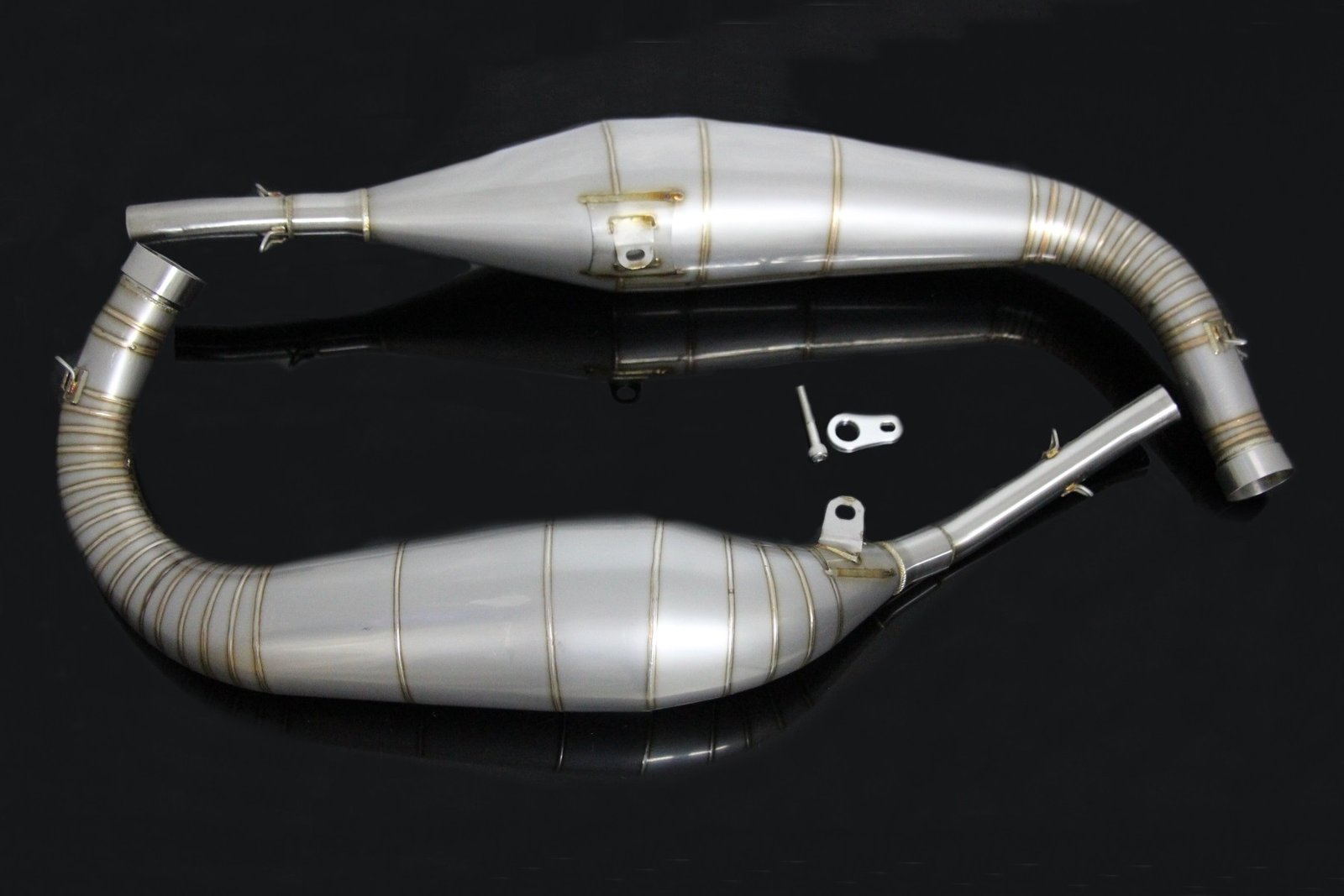 Set, Exhaust Chamber, Stainless Steel, (High Right Side Silencer Mount) NX5 RS250R