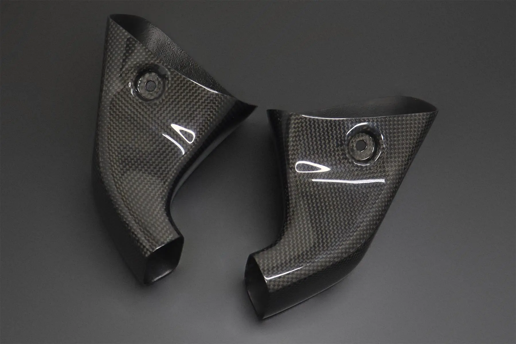 Air Ducts, Pair, Carbon, Gloss, Fuel Tank, Stock Shape, RVF750 RC45 - Image 4