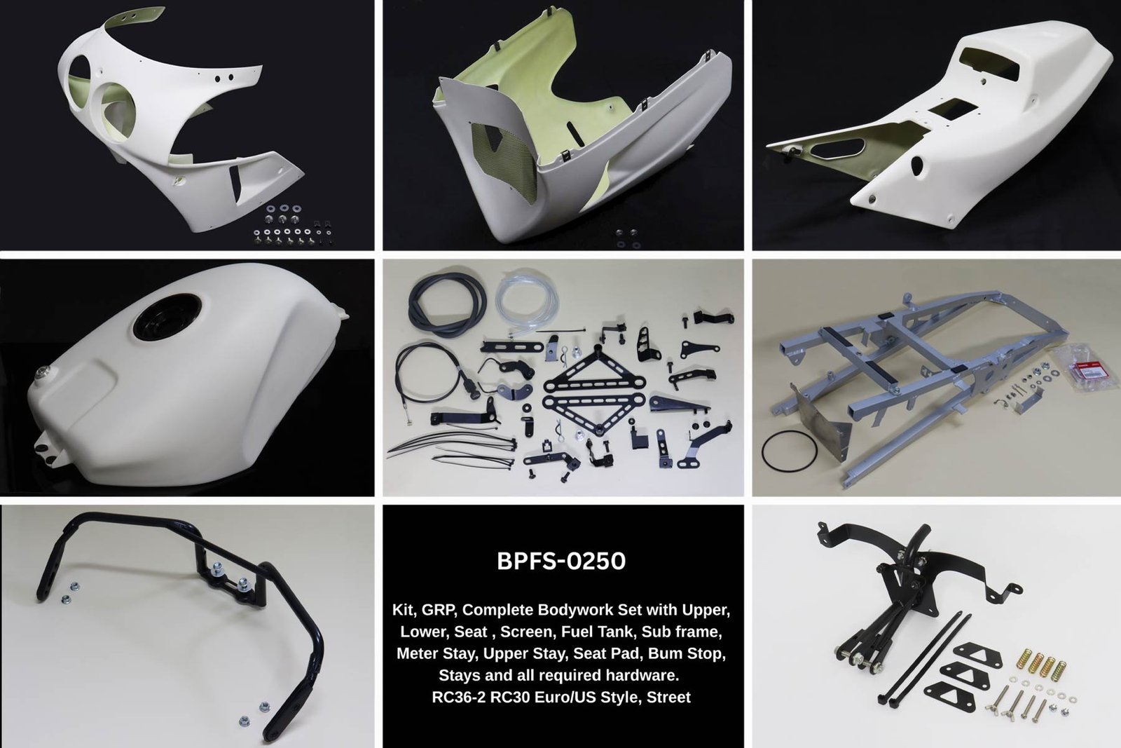 Bodywork Set 3, GRP, RC36-2 EURO/US Style, Street