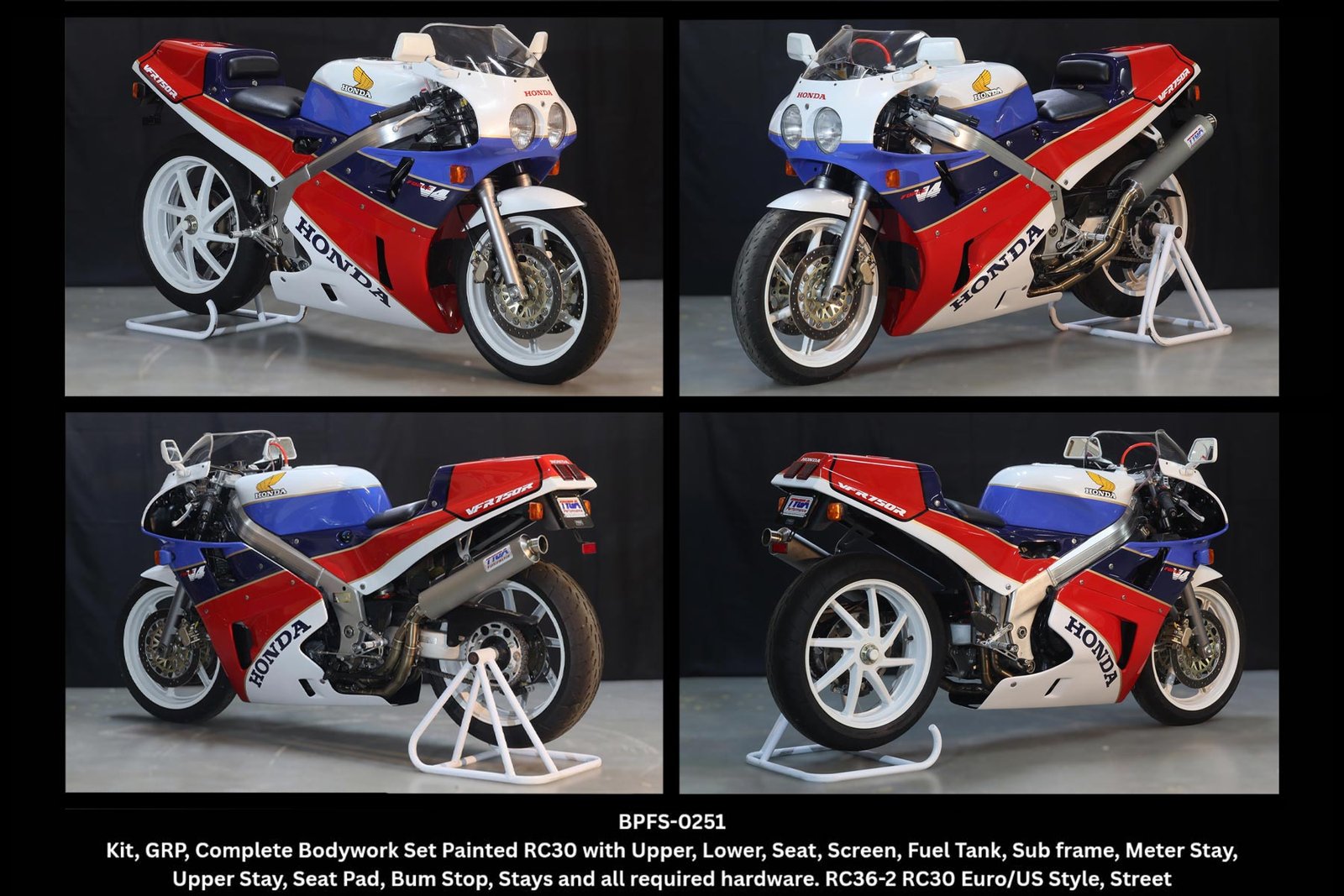 Bodywork Set 3, GRP, Painted RC30, RC36-2 EURO/US Style, Street